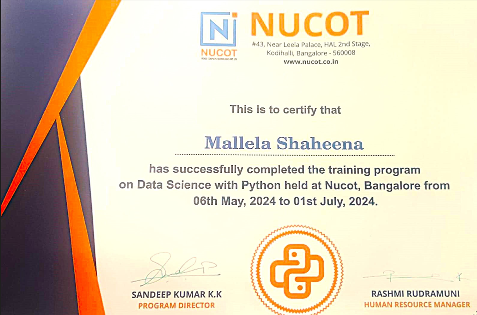 Nucot Certificate