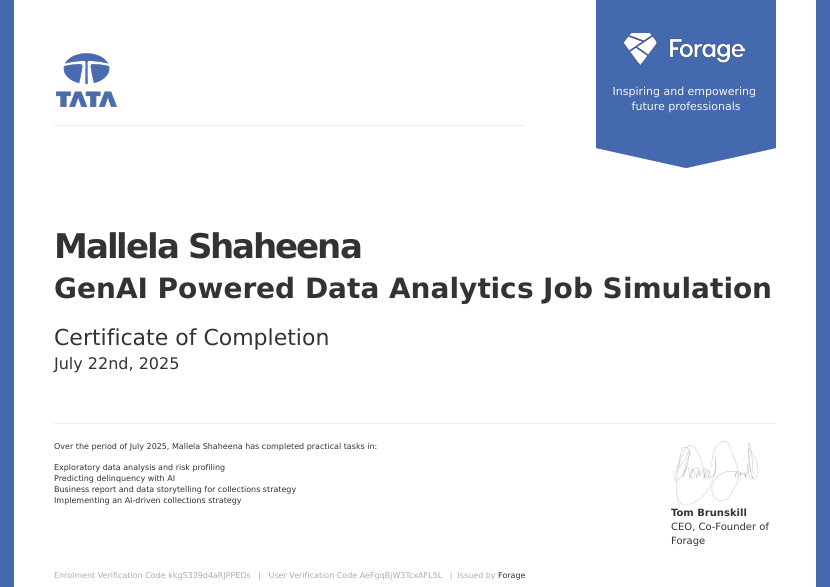 TATA GenAI Certificate